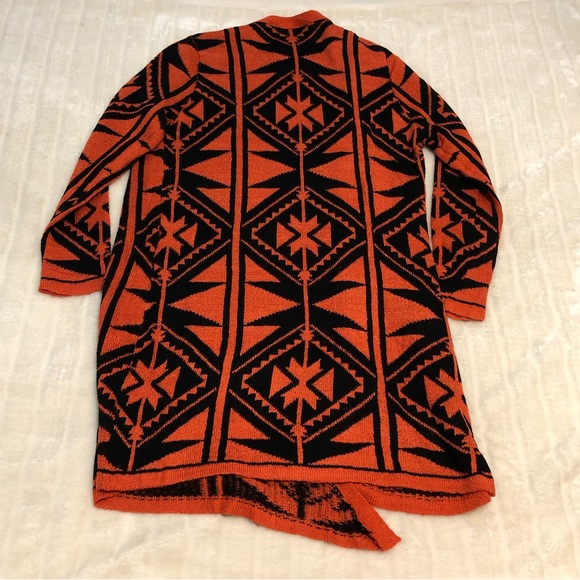 BOGO Free🦋 John Fashion Long Open Front Aztec Pattern Cardigan - Picture 13 of 14